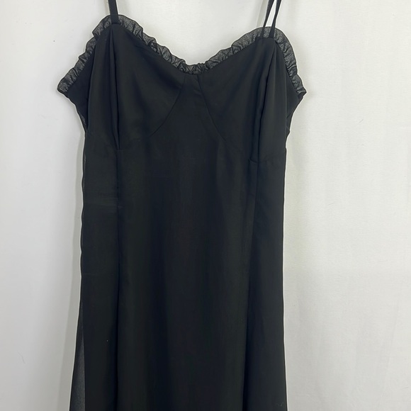 Fitted black spaghetti strap dress and corset and ruffle detail and tiered skirt - Picture 3 of 8